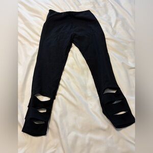 Black Leggings with Cut-Out Design